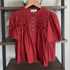 Sea New York Top Size XXS Smocked Ruffle